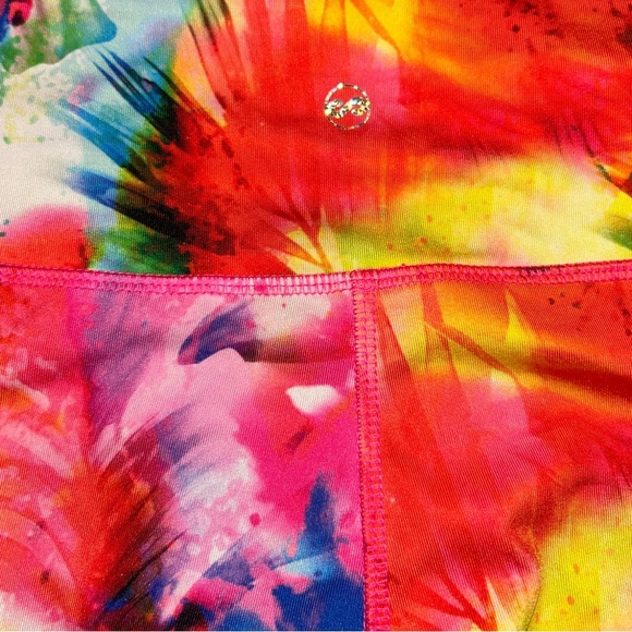 ABS Allen Schwartz Vibrant Multicolor Capri Athletic Leggings Size Large - Picture 6 of 6